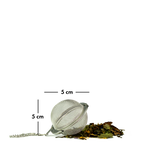 Tee-Ei mit Kette, Edelstahl, Durchmesser 5 cm