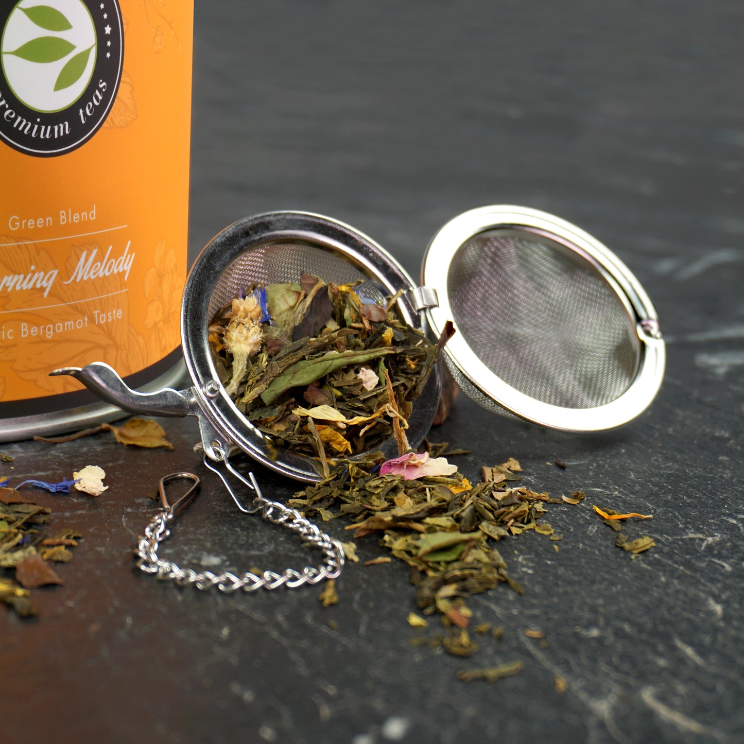 
                  
                    Tea infuser with chain, stainless steel, diameter 5 cm
                  
                