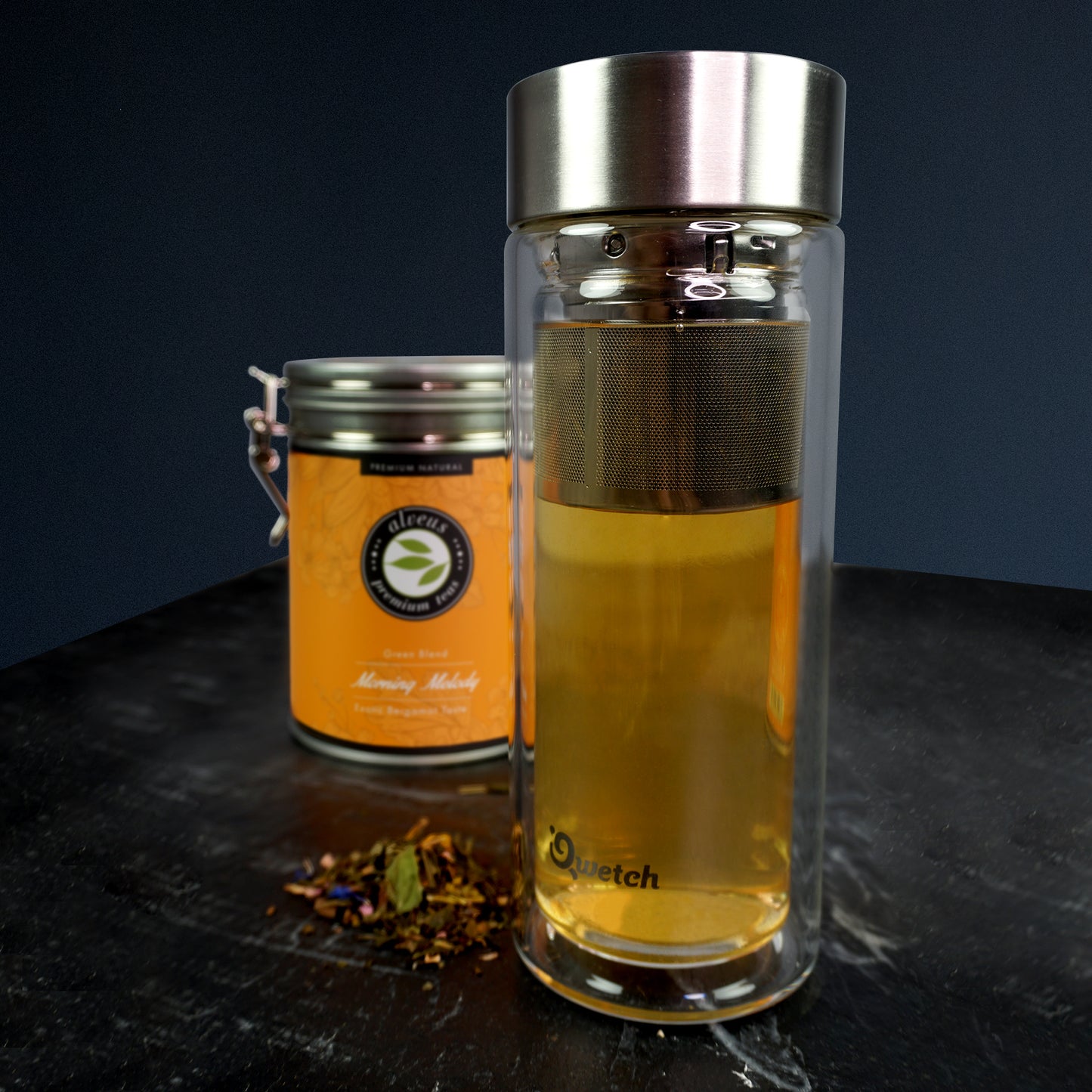 
                  
                    Bouteille à thé avec filtre en acier inoxydable, verre à double paroi - 320 ml
                  
                